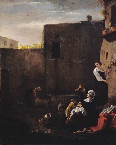 Italian Courtyard by Thomas Wijck